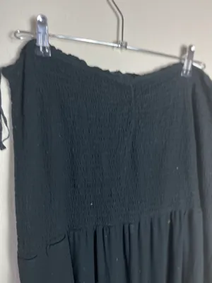 Aerie Black Smocked Wide Leg Jumpsuit thumbnail 3