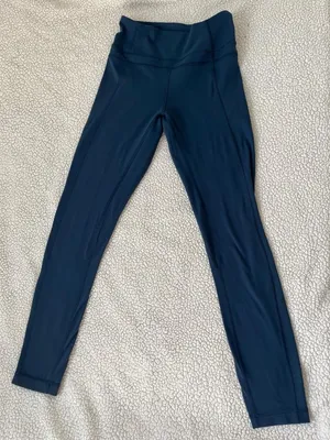 Lululemon High-rise Blue LeggingsIr With Hidden Back Pocket - Size 4 thumbnail 1
