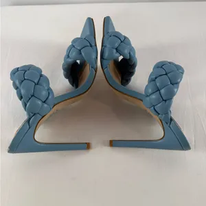 Steve‎ Madden Kenny Braided Square Toe Heels in Sea Blue Size 8 thumbnail 6