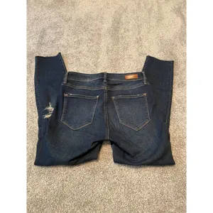 Abercrombie & Fitch Harper Low‎ Rise Ankle Jeans Dark Wash Distressed Size 25 0S thumbnail 3