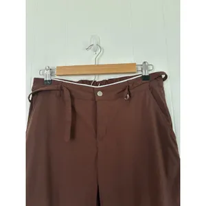 Lucy Womens XS Brown Wide Leg Cropped Pants Nylon Spandex Sporty Capri thumbnail 3