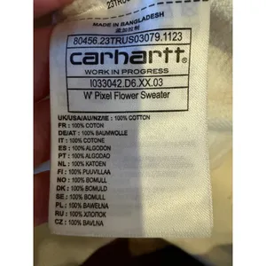 Carhartt WIP Sweater Women‎ Small Ivory Gray Cotton Knit Pixel Flower Streetwear thumbnail 9