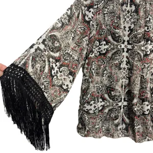 AGB‎ Blouse Multicolor Fringe Boho-Chic Southwestern Festival Party Artsy 2X thumbnail 3