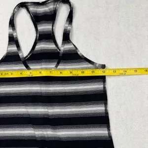 Lululemon Cool Racerback Tank Women’s Size 2 XS Black White Striped Yoga thumbnail 4