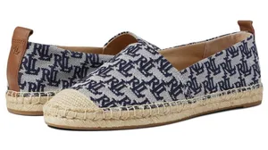 Lauren Ralph Lauren Cameryn Monogram Jacquard Espadrille Slip-On Flat Women‎ thumbnail 1