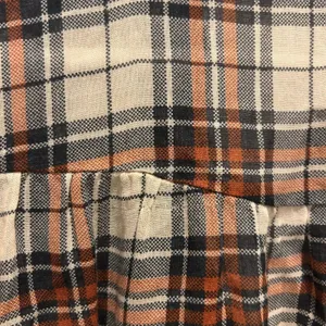 Mango MNG Womens Plaid Ruffle V-Neck Blouse Orange Black‎ Wool Blend 8 Academia thumbnail 7