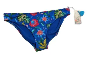 Johnny Was Roumba Hiptser Blue Floral Tropical Bikini Bottoms L thumbnail 1