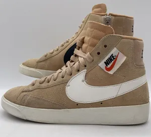 Nike Womens 7 Shoes Shoes Blazer Mid Rebel XX Bio‎ Beige Suede Sneakers Side Zip thumbnail 1