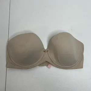 VTG Y2K Victoria's Secret 34C Strapless Bra Tan Nude Underwire Padded NO STRAPS thumbnail 3