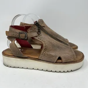Bed Stu Clancy Buckle Platform Sandals Women's Size 10 Brown Leather Boho Rustic thumbnail 3