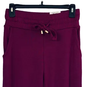 INC X-Small Flare Knit Sweater Pants Pockets Stretch Autumn Berry Magenta New thumbnail 2