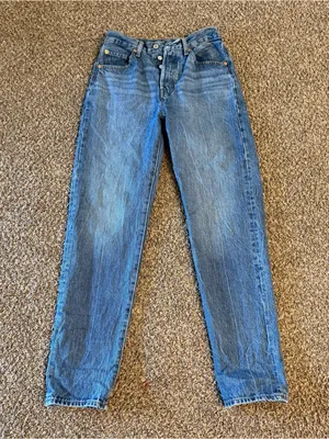 Levi's Premium 501 '81 High Rise Straight Leg Blue Jeans w26 L31 thumbnail 1