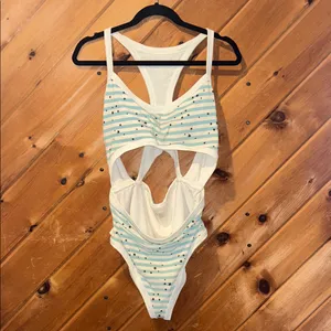 Aerie one piece scoop back stars & stripes swimsuit thumbnail 2