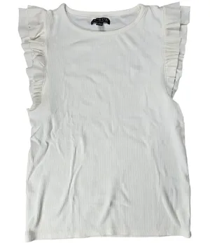 J. Crew Vintage rib ruffle-sleeve‎ shirt L BP083 thumbnail 1