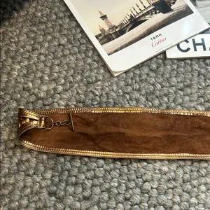 Non Signe Bronze Leather Wrap Belt Size S/M thumbnail 4