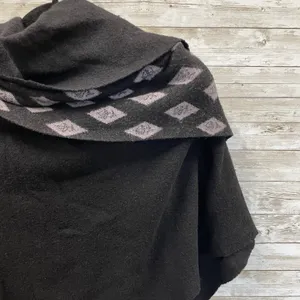Anthropologie Moth‎ Womens S Wool Shrug Sweater Wrap Cowl Cropped Black Zipper thumbnail 5