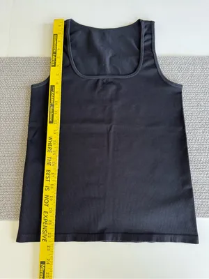 Amazon Black Square Neck Heavyweight Stretch Nylon Tank Top Sz Large thumbnail 5