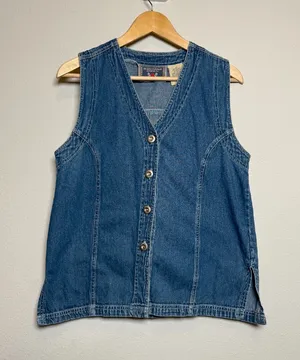 Vintage 90s Denim Jean Vest thumbnail 1