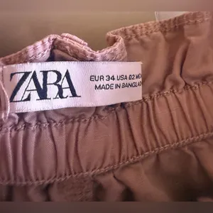 Zara Women's Baggy Rustic Paperbag Lightweight Pants Dusty Pink Button Fly Sz 2 thumbnail 11