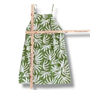 A New Day Tropical Leaf Print Halter Dress Size Large Green & White‎ thumbnail 3