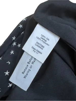 Madewell Women’s 2 Black White Star Print 100% Silk Ruffle Hem Mini Skirt G9969 thumbnail 11