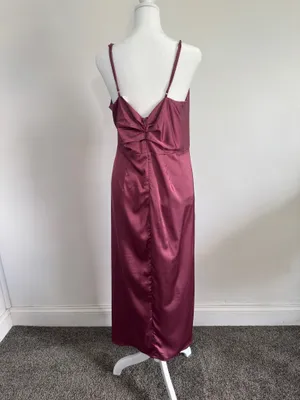 ASTR The Label Twist Front Satin Midi Dress, Large, Mauve thumbnail 4