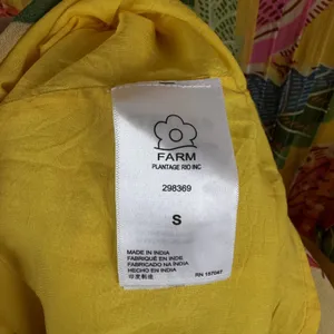 Farm Rio Yellow Beaks & Bananas Mini Dress Small Tropical Toucan Tiered Resort thumbnail 9