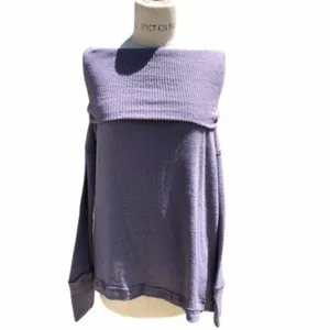 Free People Long Sleeve Ribbed Sweater Top Purple XS thumbnail 3