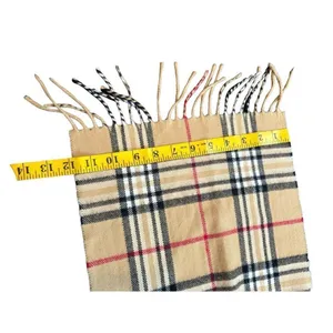 plaid winter Scarf Beige Tartan Plaid 70" x 12" Unisex thumbnail 5