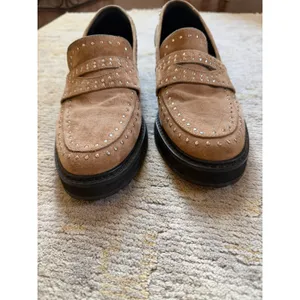 Caverley Studded Loafers Womens 7.5 Tan Suede Lug Sole Block Heel Platform Shoes thumbnail 4