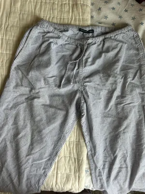 Brandy Melville Linen Pants Striped Blue Anastasia thumbnail 1
