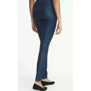 Old Navy NWT Pixie Ankle Pants 18 Cotton Blend Blue‎ Metallic Print Stretch Y2K thumbnail 2