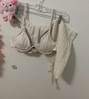 Swimsuit bikini set with cover up White thumbnail 1