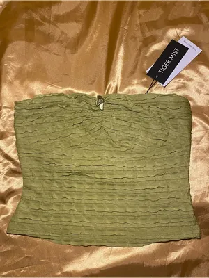 NWT Tiger Mist Rosalyn Top | Size S Textured Strapless Tube Top thumbnail 3