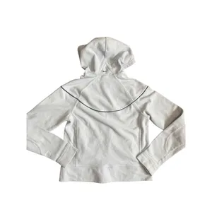 Vintage Nike Womens L Baby Blue Fleece Full Zip Hoodie Black Piping Y2K thumbnail 5