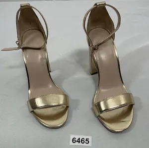 Womans NWOT The Drop Strappy Sandals 9 Gold Block Heel Open Toe thumbnail 1