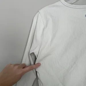 Lululemon Size 6 All It Takes Ribbed Nulu Long Sleeve Shirt Bone White thumbnail 6
