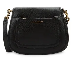 Marc Jacobs Empire City Crossbody Saddle Bag Black Pebbled Leather thumbnail 1