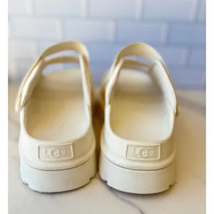 UGG GoldenGlow Platform Sandals Sea Salt Cream Womens 11 Platform‎ Slides Chunky thumbnail 4