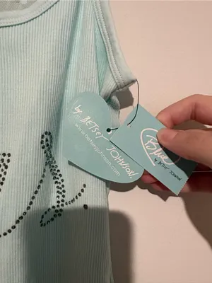 Betsey Johnson Blue by Betsey Johnson Mrs. tank top Tiffany blue size XS thumbnail 3