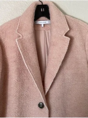 Zara Blush Pink Single-Breasted Wool-Blend Coat thumbnail 2