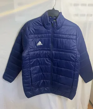 Adidas navy blue puffer jacket with horizontal quilting, size L #winterjacket #outdoor. #175 thumbnail 1