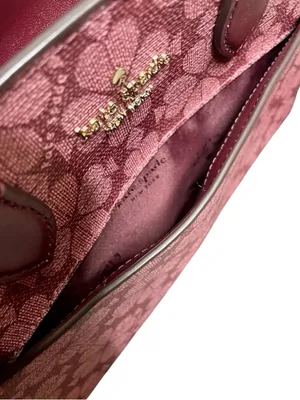 Kate Spade Signature Spade Pink Floral Jacquard Top-Handle 2-Way Satchel thumbnail 3