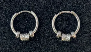 Fashion Cool Small Silver Hoop Earrings for Men Women,Unisex Earrings thumbnail 1