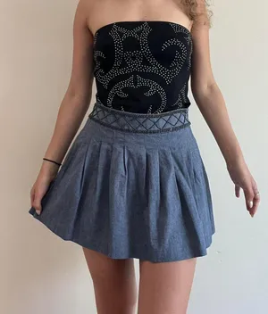 Forever 21 Blue Denim Vintage Y2K Mini Skirt thumbnail 5