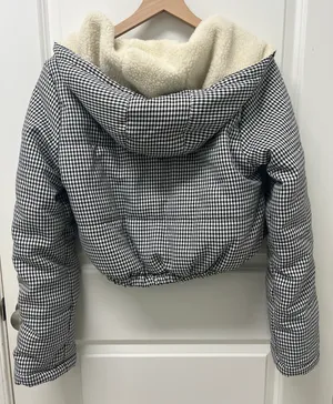 The Keir Puffer Jacket Black and White with Hood Size M/L thumbnail 11