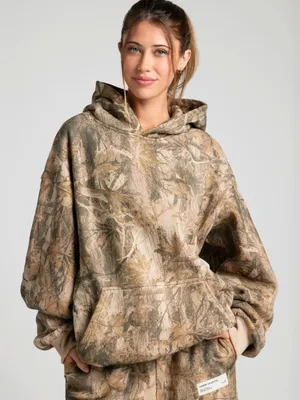 Comfrt Brown Camo Hoodie Oversized Sweater thumbnail 1