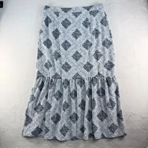 Cato L Maxi Skirt Button Front Tiered Cottagecore Boho Coastal Vacation Cruise thumbnail 9