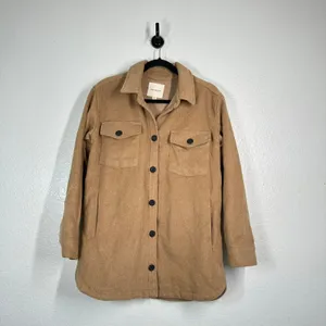 S Thread & Supply Women's Camel Shirt Jacket Shacket Tan Outerwear Thick thumbnail 6