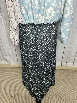 Piper & Scoot Maxi Dress Multi Pattern Boho Cottagecore Sz Large thumbnail 11